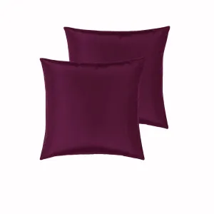 PepperMIll Satin European Pillowcases ( Pair ) BURGUNDY