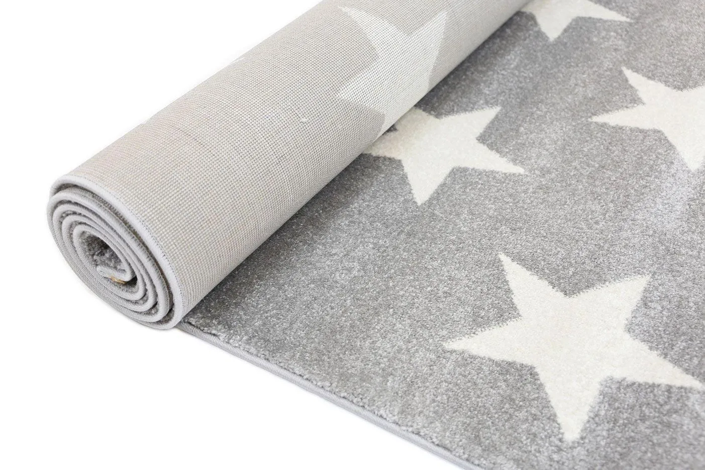 Piccolo Charcoal and White Stars Kids Rug 160x230cm