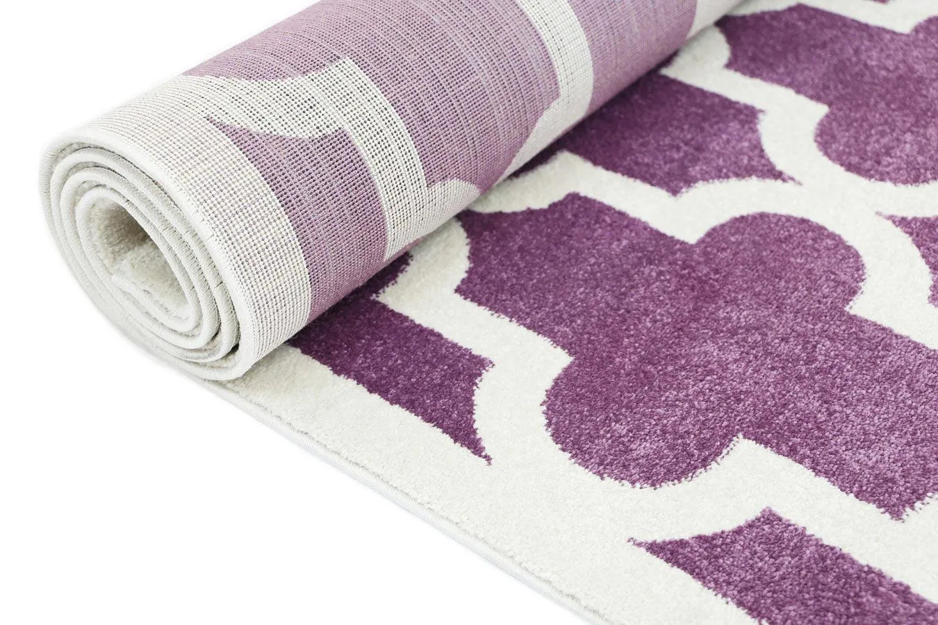 Piccolo Violet Pink and White Lattice Pattern Kids Rug 160x230cm