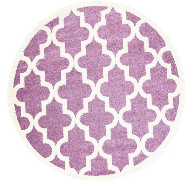 Piccolo Violet Pink and White Lattice Pattern Kids Rug 160x230cm