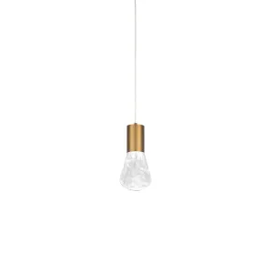 Plum 6 in. LED Pendant Light Brass Finish