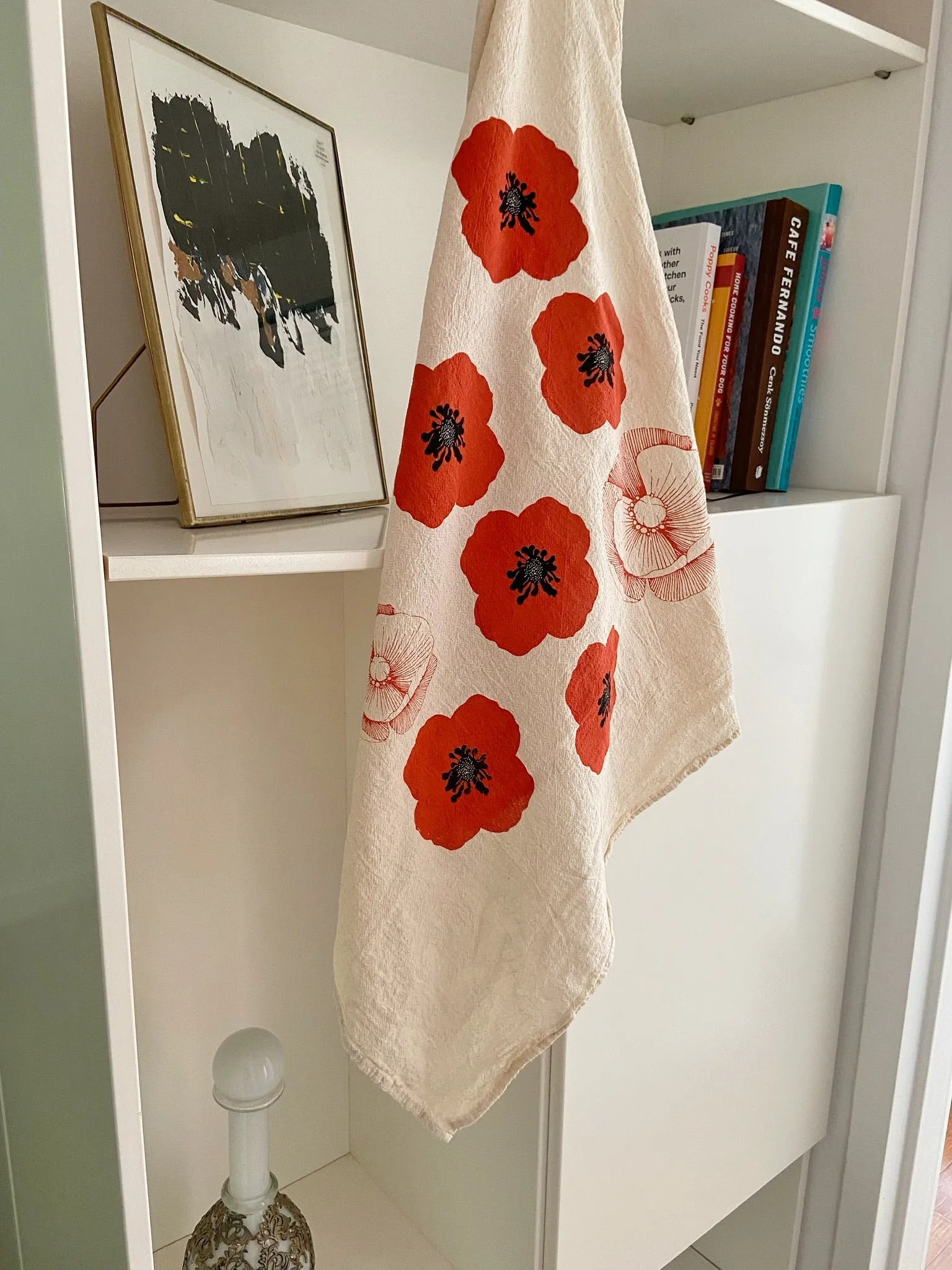 Poppy Flower Flour Sack Dish Towel