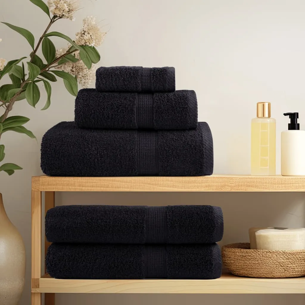 Premium Sauna Towels 2 pcs Black 80x200 cm 600 gsm 100% Cotton