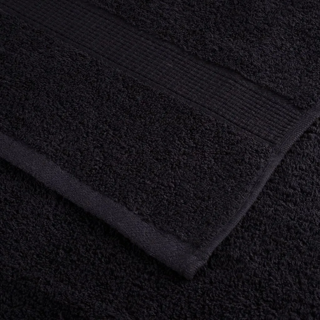 Premium Sauna Towels 2 pcs Black 80x200 cm 600 gsm 100% Cotton