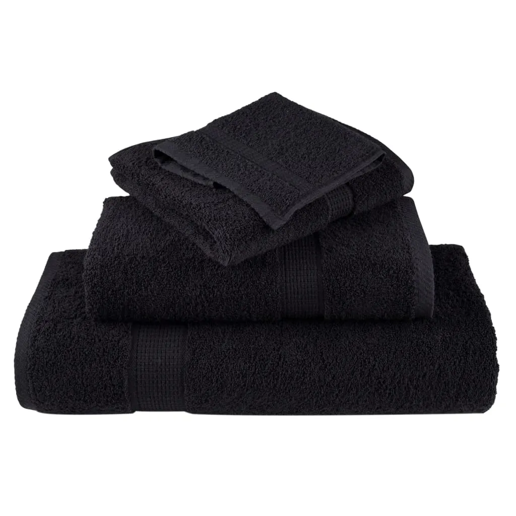 Premium Sauna Towels 2 pcs Black 80x200 cm 600 gsm 100% Cotton