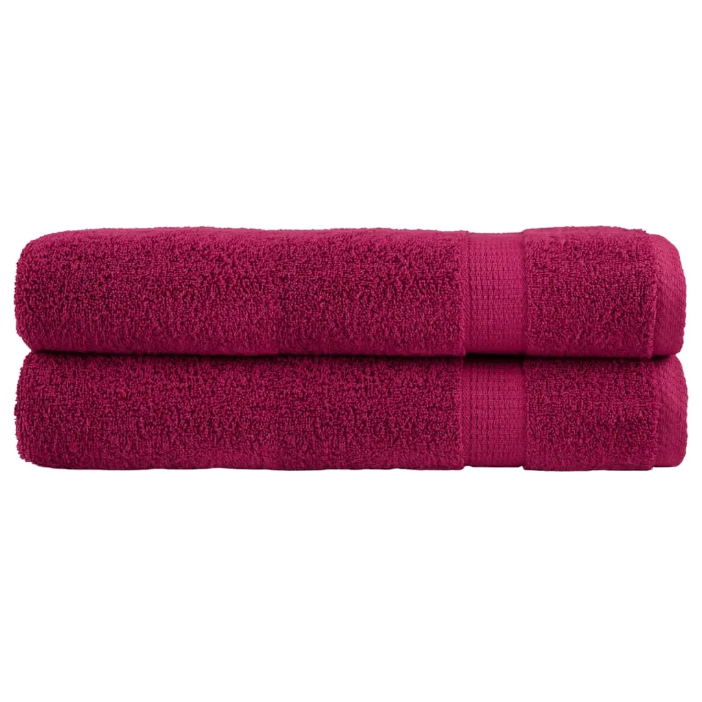 Premium Sauna Towels 2pcs Bordeaux 80x200cm 600gsm 100% Cotton