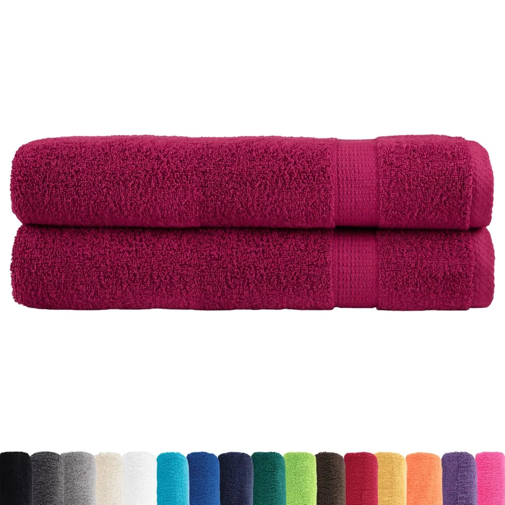 Premium Sauna Towels 2pcs Bordeaux 80x200cm 600gsm 100% Cotton