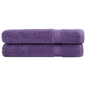 Premium Towels 2 pcs Purple 100x200 cm 600 gsm 100% Cotton