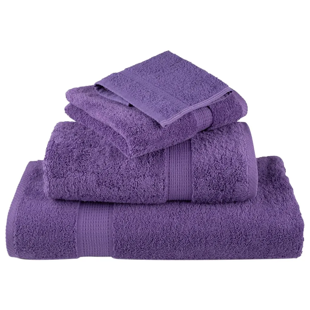 Premium Towels 2 pcs Purple 100x200 cm 600 gsm 100% Cotton