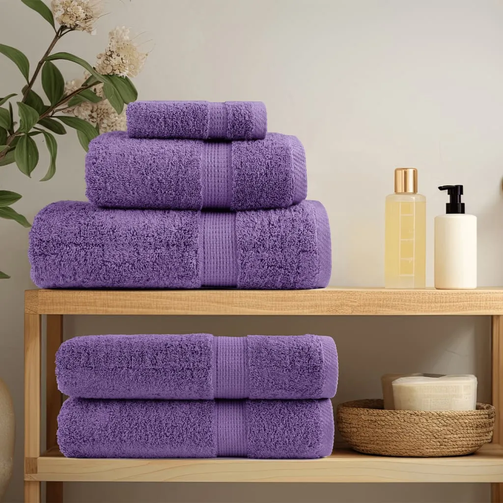 Premium Towels 2 pcs Purple 100x200 cm 600 gsm 100% Cotton