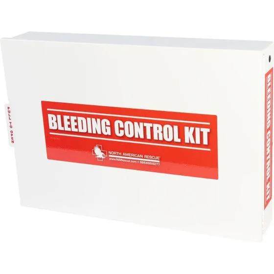 Public Access Bleeding Control Station - 8-PACK Vacuum Sealed Pouch - Low Profile Metal Station