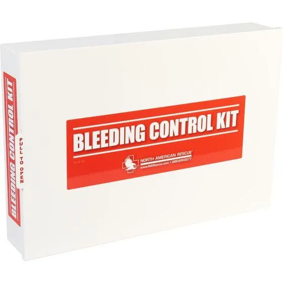 Public Access Bleeding Control Station - 8-PACK Vacuum Sealed Pouch - Low Profile Metal Station