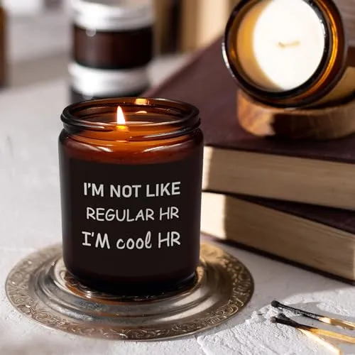 PUHEI Human Resources Gifts, I’m Not Like Regular HR I’m Cool HR Candle, HR Gifts for Women, Coworker Leaving Gifts, Funny Human Resources Candle Soy Scented Jar Candles