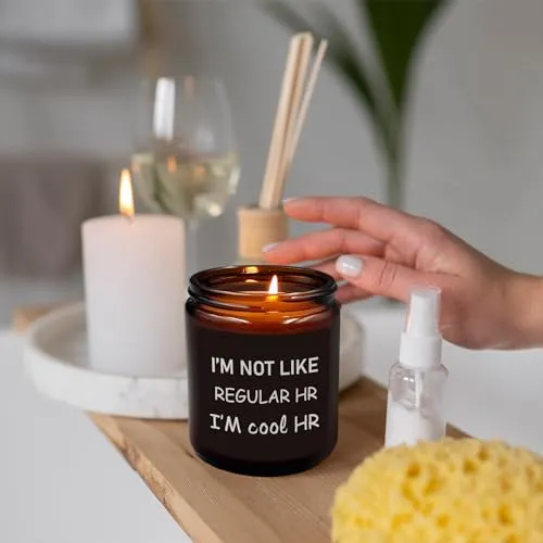 PUHEI Human Resources Gifts, I’m Not Like Regular HR I’m Cool HR Candle, HR Gifts for Women, Coworker Leaving Gifts, Funny Human Resources Candle Soy Scented Jar Candles