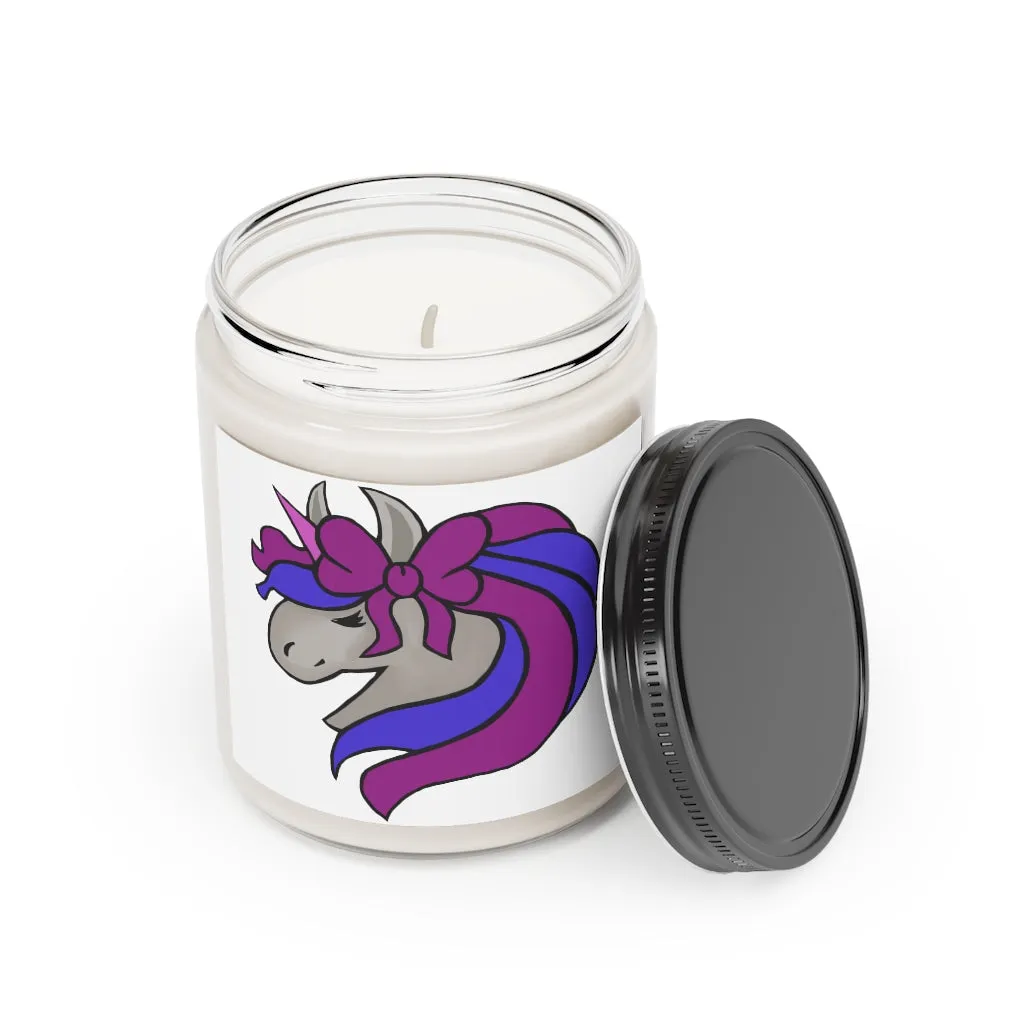 Purple Blue Unicorn Head Scented Candle, 9oz