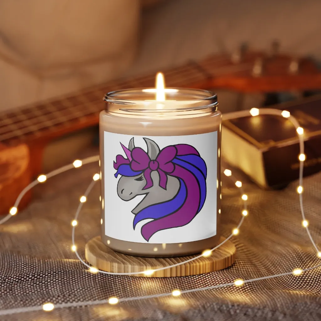 Purple Blue Unicorn Head Scented Candle, 9oz