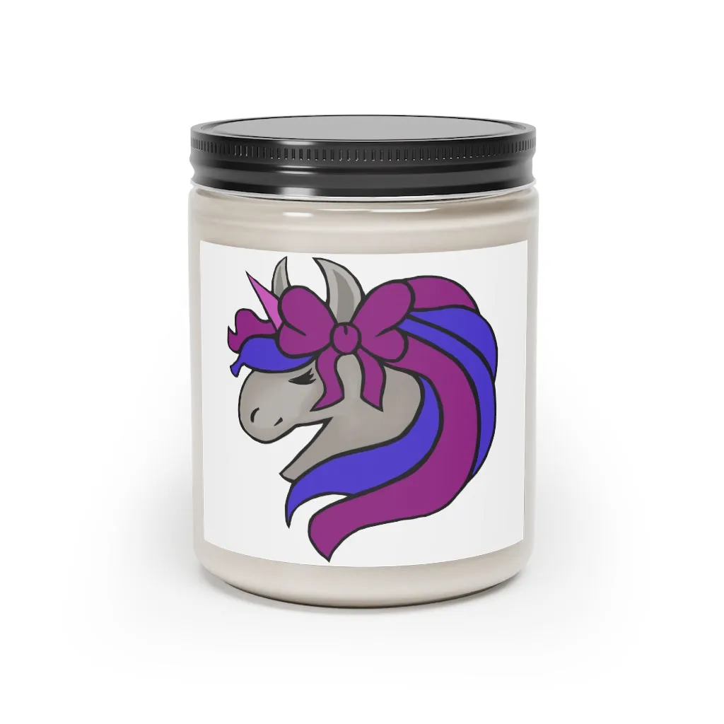 Purple Blue Unicorn Head Scented Candle, 9oz