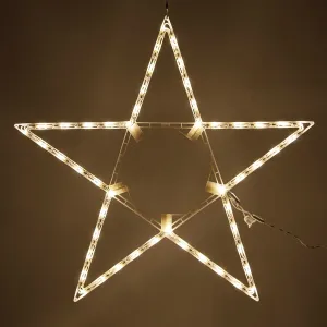 relaxed 32â Warm White LED Star Light, Fold-Flat Christmas Lighted Star, Outdoor Warm White 32"