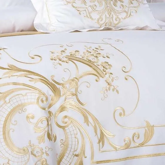 Royal White Egyptian Cotton Duvet Bedding Set