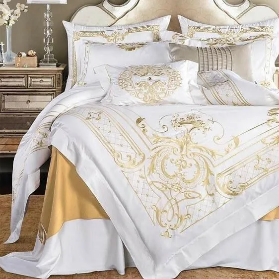 Royal White Egyptian Cotton Duvet Bedding Set