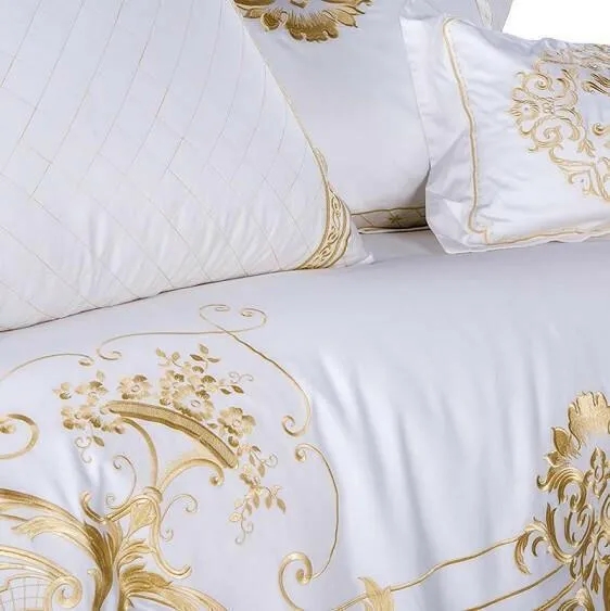 Royal White Egyptian Cotton Duvet Bedding Set