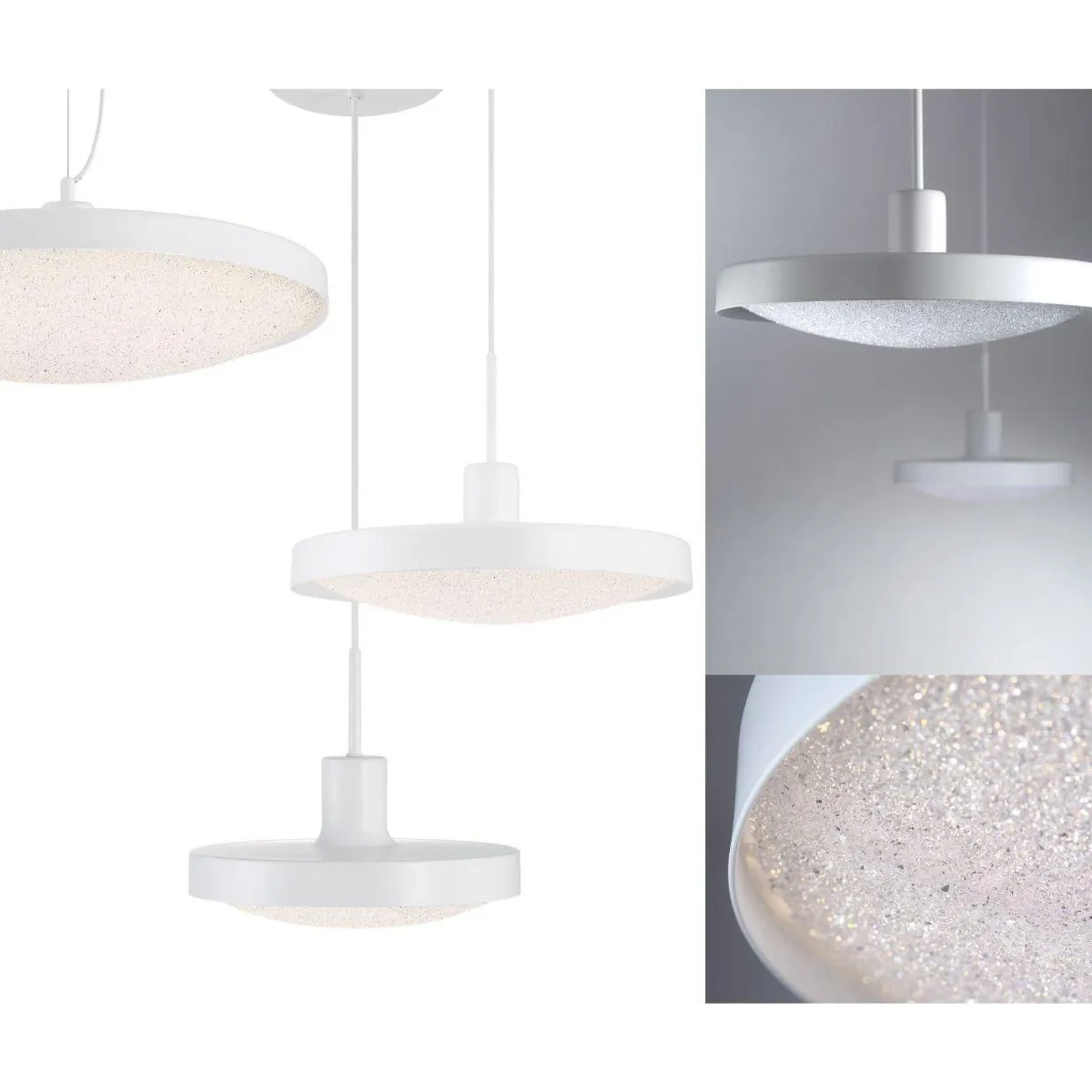 Sandstone 20 in. LED Pendant Light White Finish