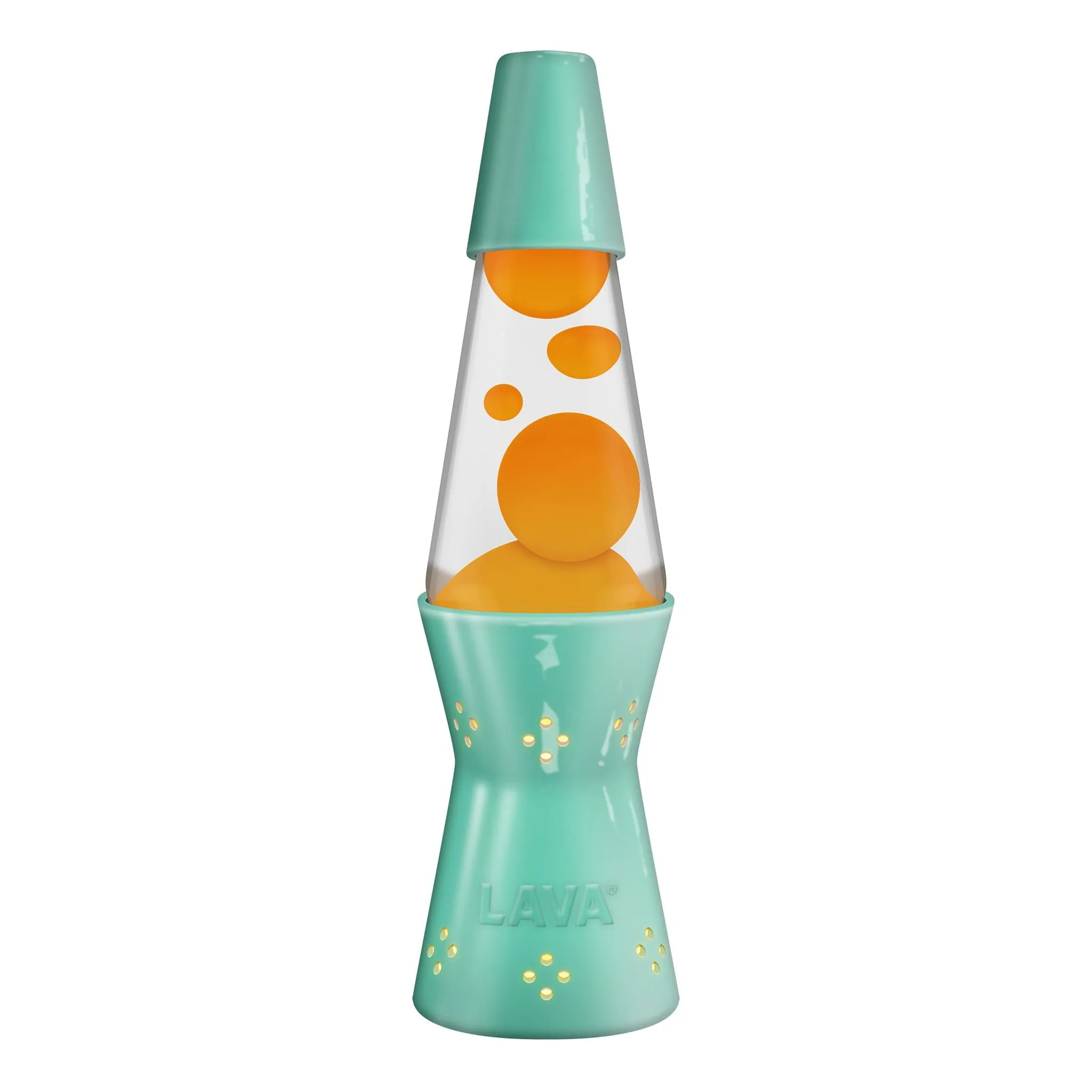 Schylling 11.5 Inch Candle Light Lava Lamp -Turquoise/Clear/Orange