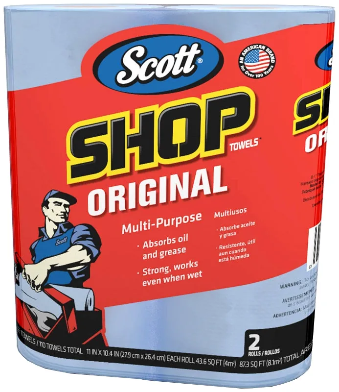 Scott 75040 Shop Towel, Paper, Blue :PK  2: QUANTITY: 1