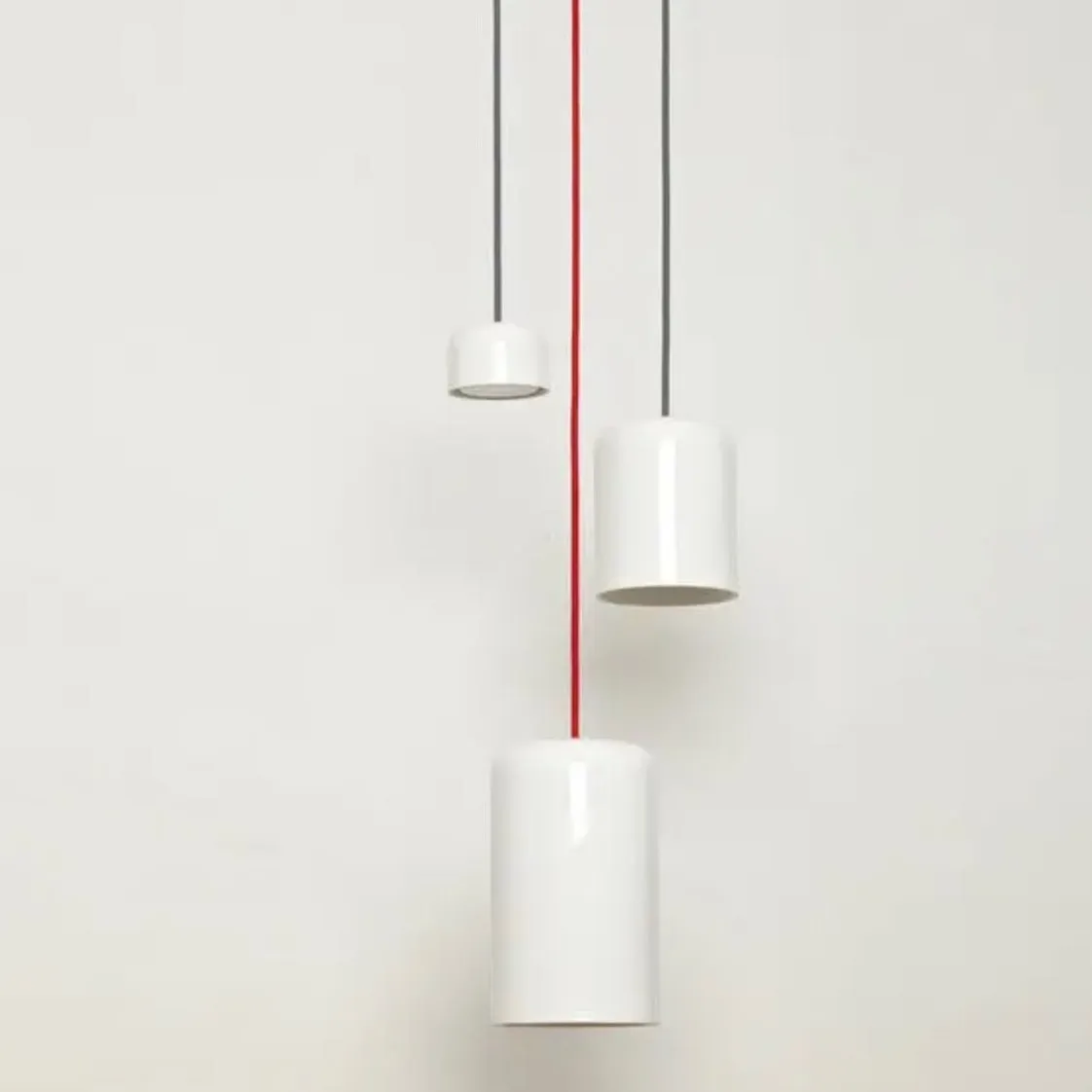 SCP | Josiah Pendant in White with Red Cord, Large