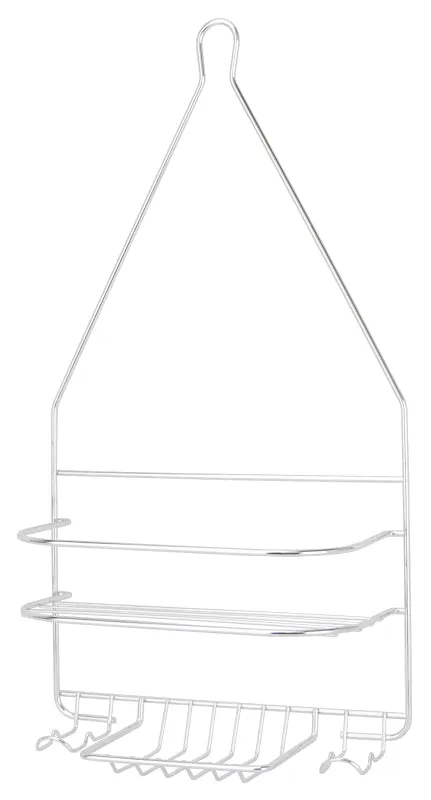 Simple Spaces SS-SC-25-CH-3L Shower Caddy, 2-Shelf, Steel, 10 in OAW, 19 in OAH, 4-1/4 in OAD, 10 lb :EA: QUANTITY: 1