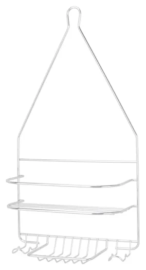 Simple Spaces SS-SC-25-CH-3L Shower Caddy, 2-Shelf, Steel, 10 in OAW, 19 in OAH, 4-1/4 in OAD, 10 lb :EA: QUANTITY: 1