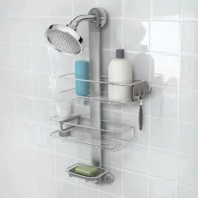 simplehuman Adjustable Shower Caddy Stainless Steel/Anodized Aluminum Silver