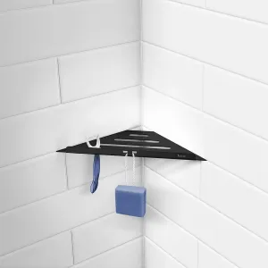 SMEDBO Sideline Collection Grout Line Corner Shower Shelf, Polished Stainless Steel or Matte Black