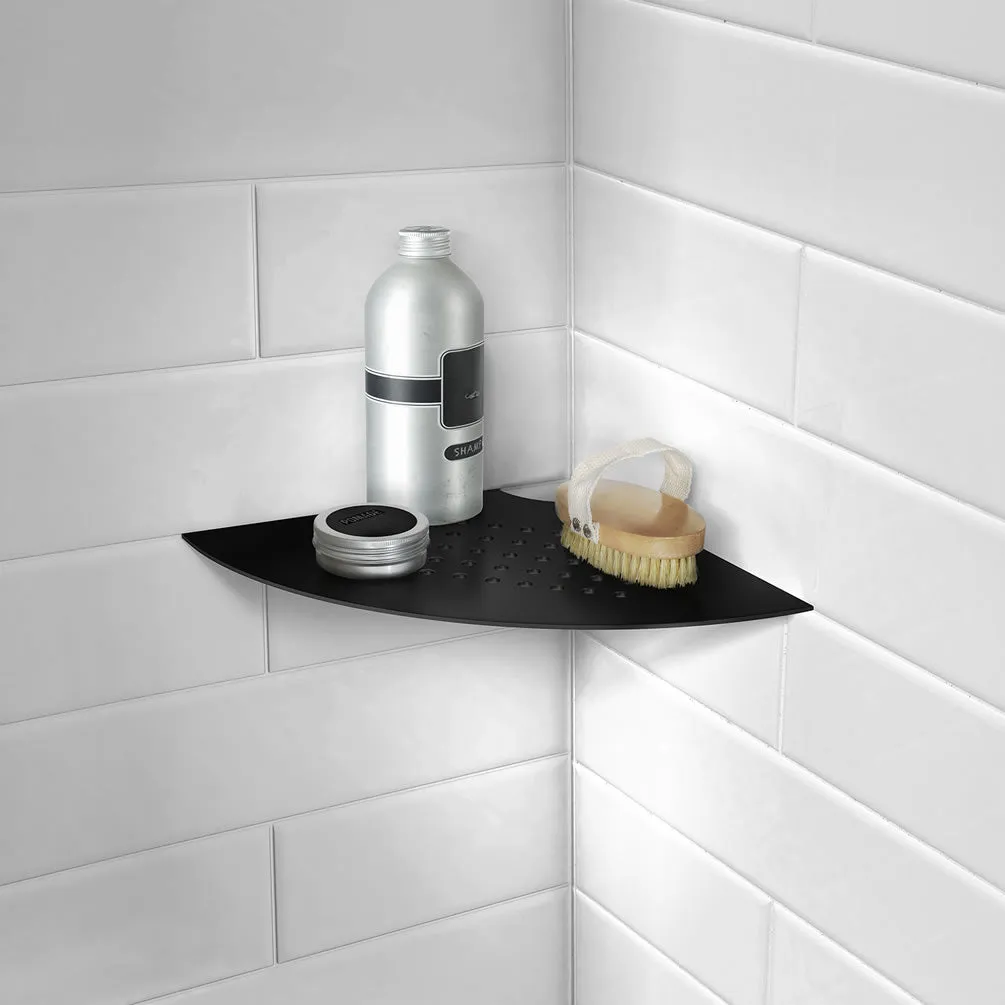 SMEDBO Sideline Collection Grout Line Rounded Corner Shelf, Polished Stainless Steel or Matte Black