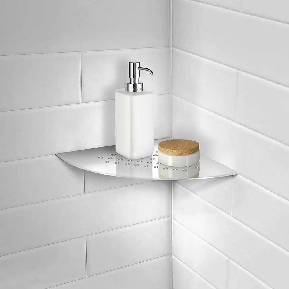 SMEDBO Sideline Collection Grout Line Rounded Corner Shelf, Polished Stainless Steel or Matte Black