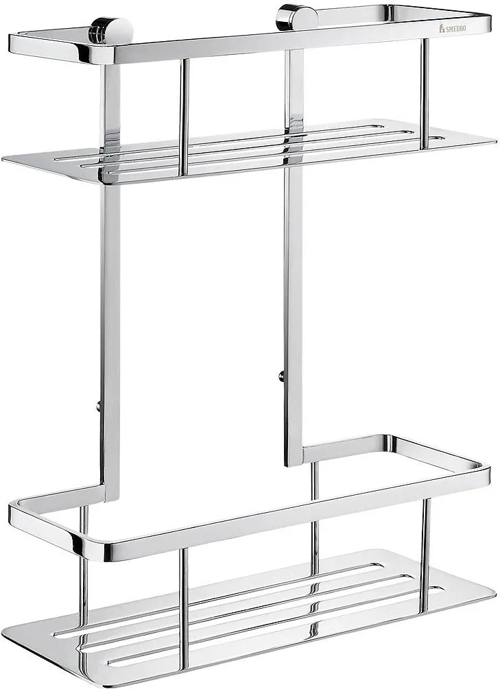 SMEDBO Sideline Collection Polished Chrome Permanent Double Shower Caddy