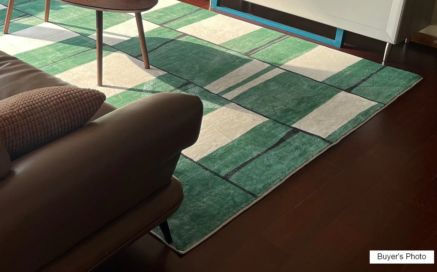 Soft Modern Rugs under Dining Room Table, Contemporary Modern Rugs, Green Geometric Carpets, Abstract Modern Rugs for Living Room