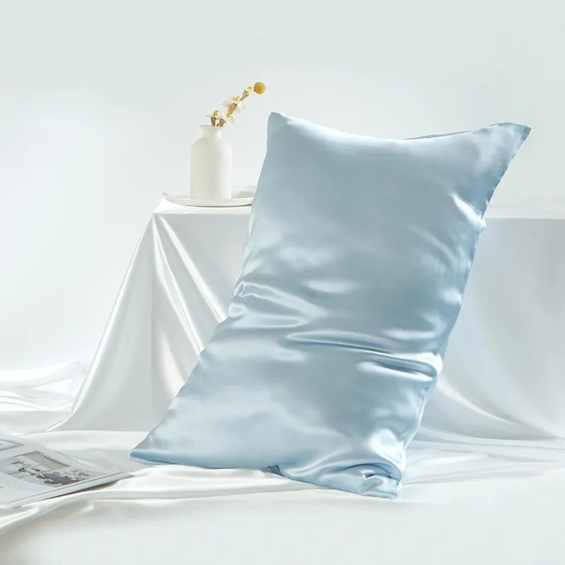 Solid Color Double-sided Light Breathable Silk Pillowcase One Piece