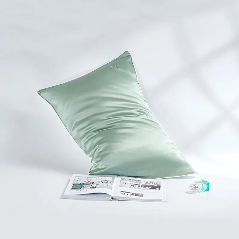 Solid Color Double-sided Light Breathable Silk Pillowcase One Piece