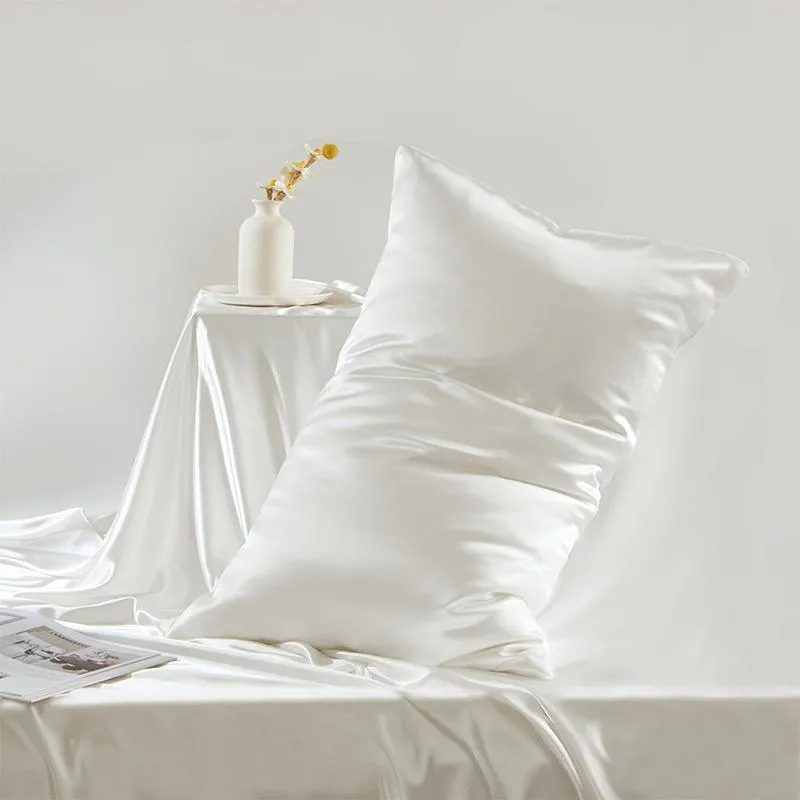 Solid Color Double-sided Light Breathable Silk Pillowcase One Piece