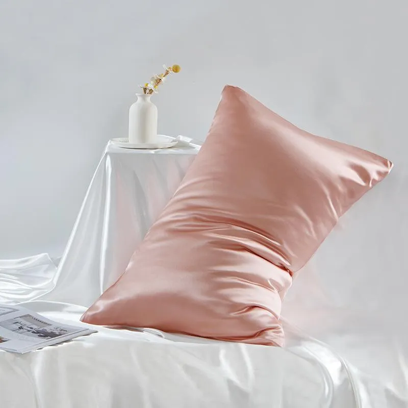 Solid Color Double-sided Light Breathable Silk Pillowcase One Piece