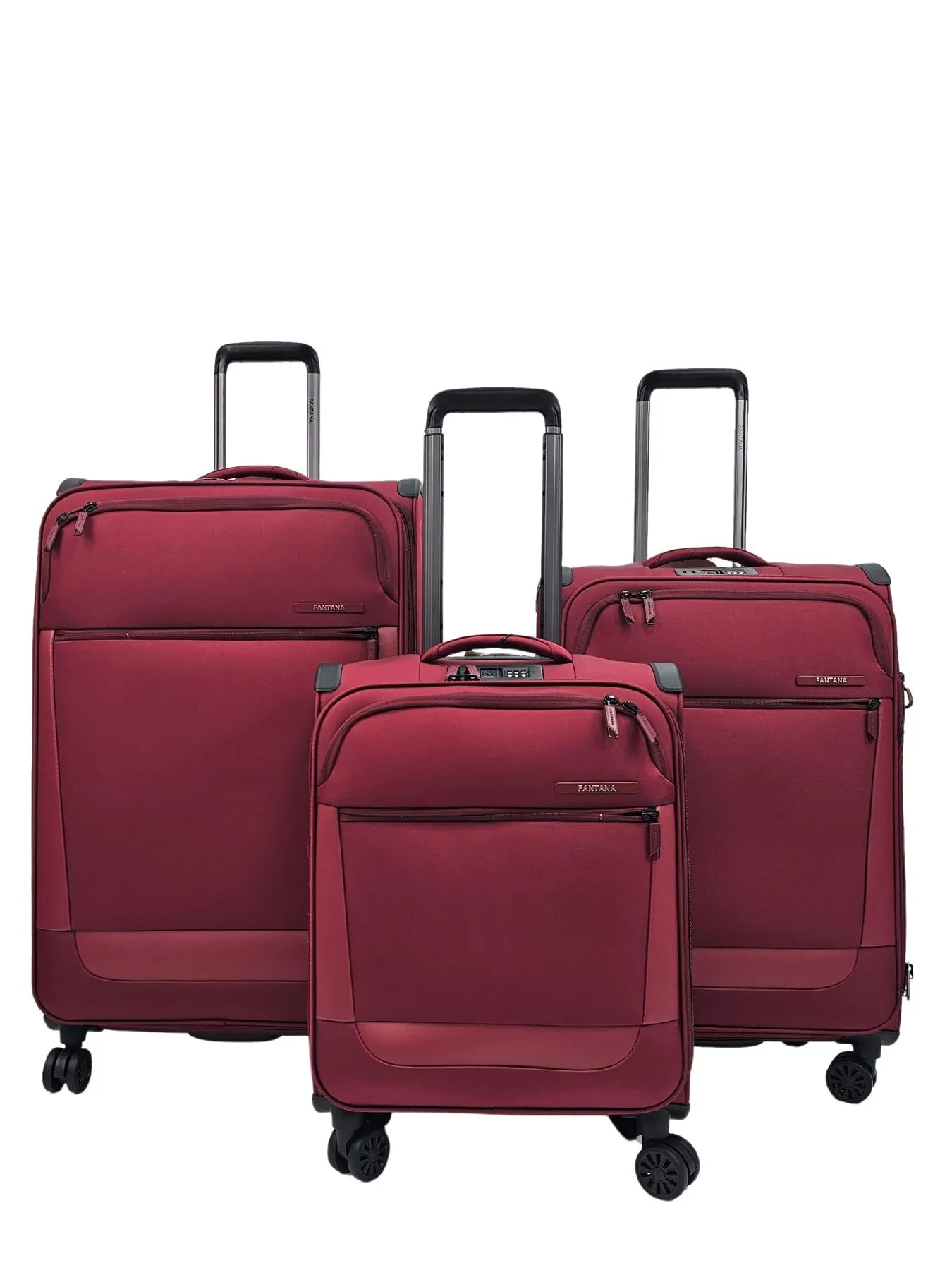 Suitcase Travel Bag Carry On Hand Cabin Check in Soft Case Luggage Trolley Zipped Compartments