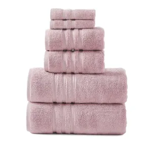 Super Duet 6 Piece 575GSM Cotton Towel Set Pink