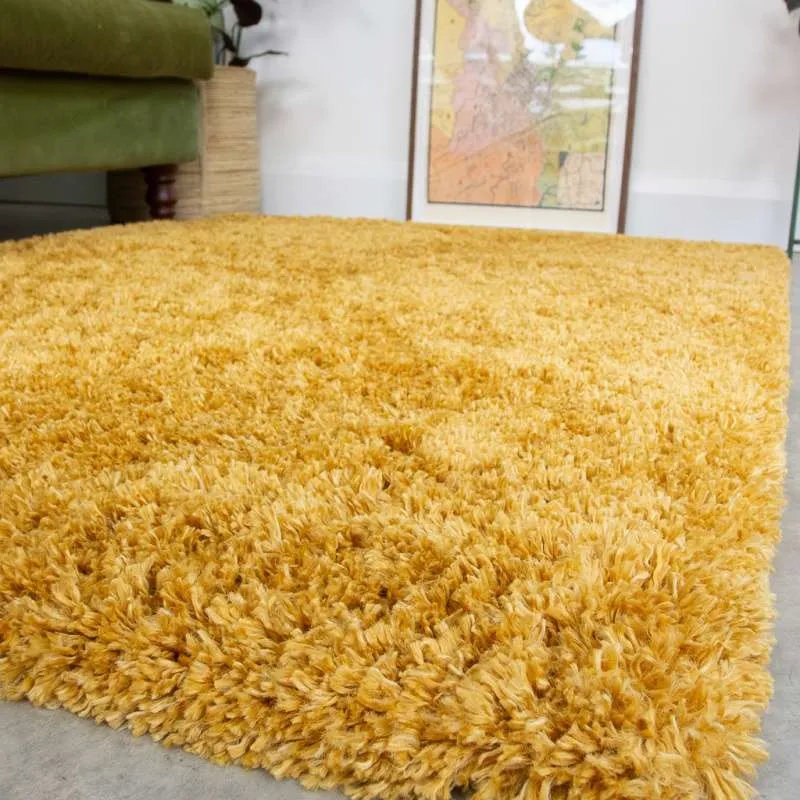 Super Soft Luxury Yellow Shaggy Runner Rug