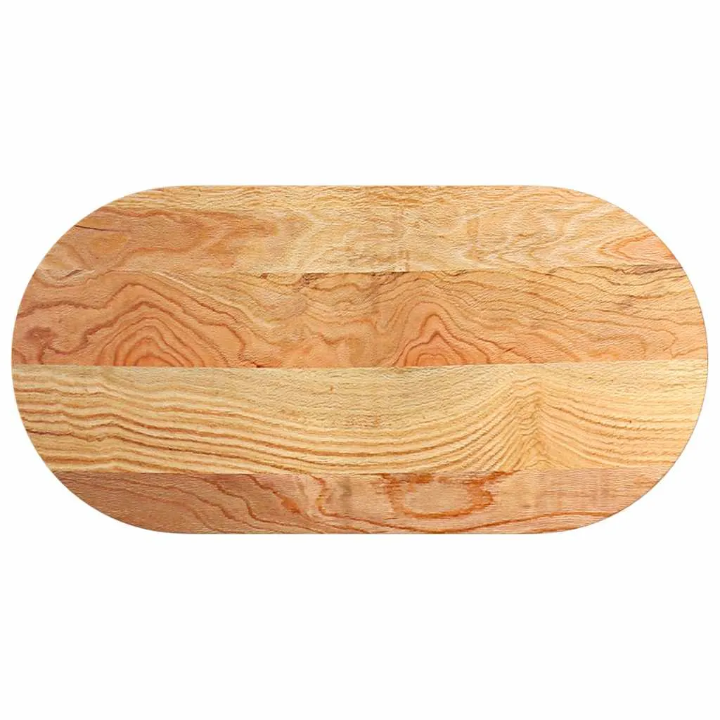 Table Top Light Brown 100x50x4 cm Solid Wood Oak Oval