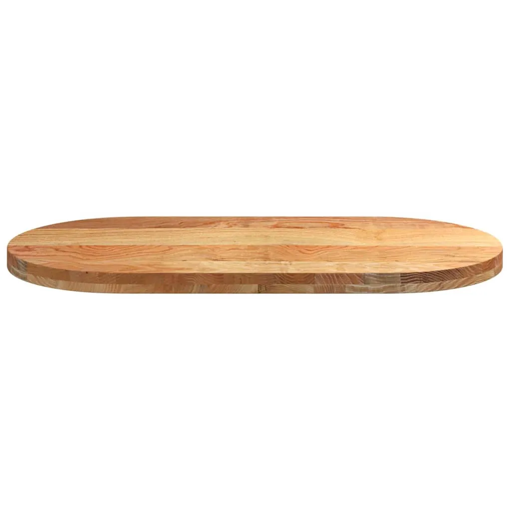 Table Top Light Brown 100x50x4 cm Solid Wood Oak Oval