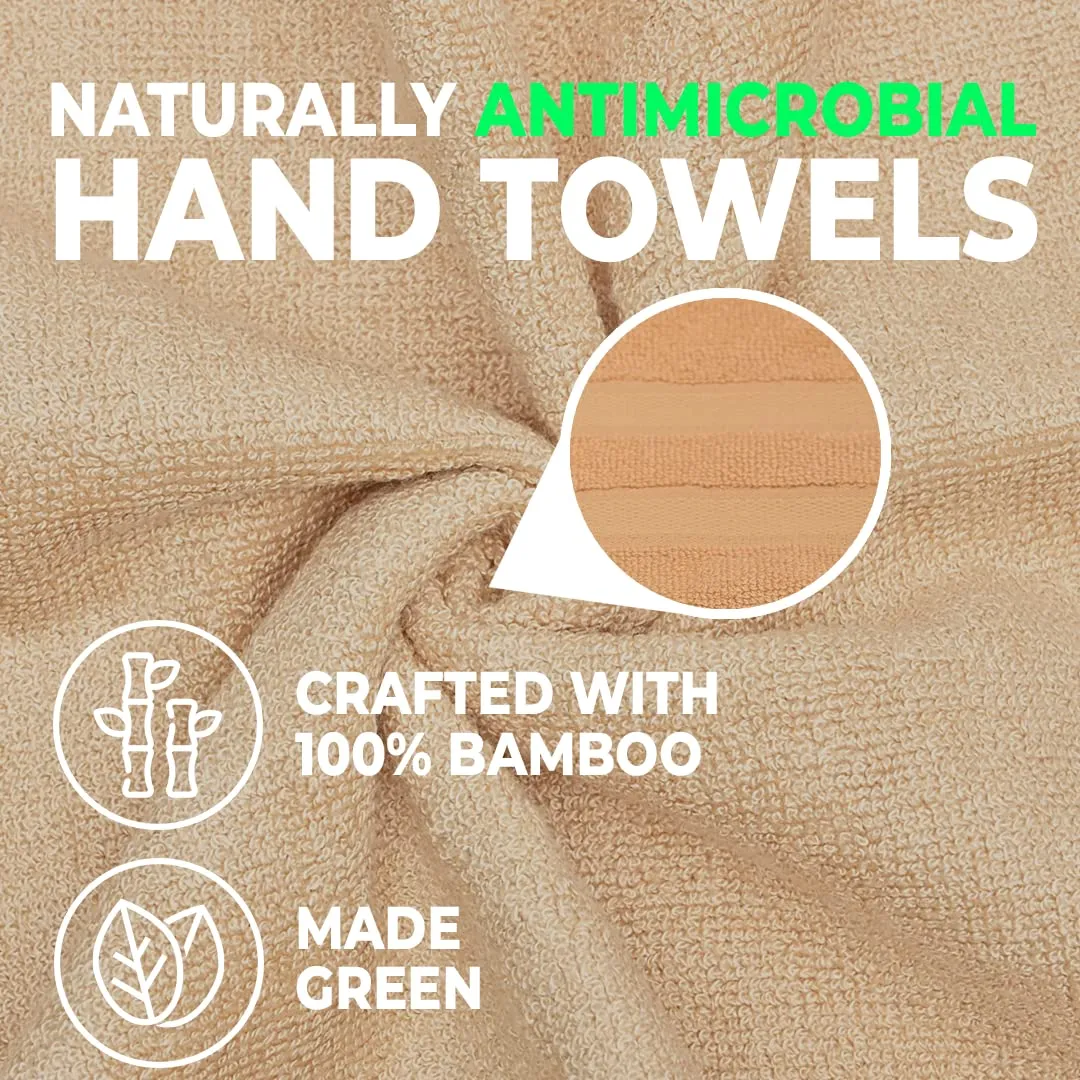 The Better Home 600GSM 100% Bamboo Hand Towel | Anti Odour & Anti Bacterial Bamboo Towel | Ultra Absorbent & Quick Drying Hand & Face Towel for Men & Women (Pack of 1, Beige)