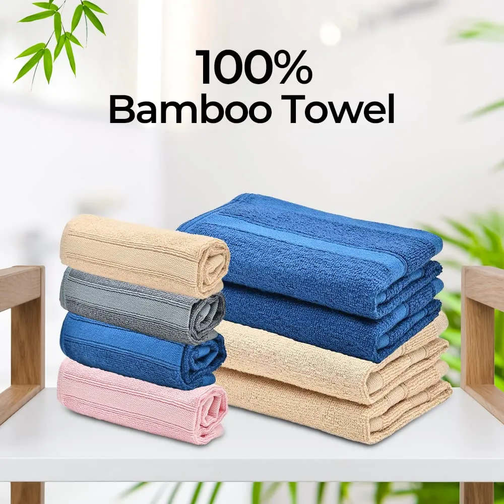 The Better Home 600GSM 100% Bamboo Hand Towel | Anti Odour & Anti Bacterial Bamboo Towel | Ultra Absorbent & Quick Drying Hand & Face Towel for Men & Women (Pack of 1, Beige)