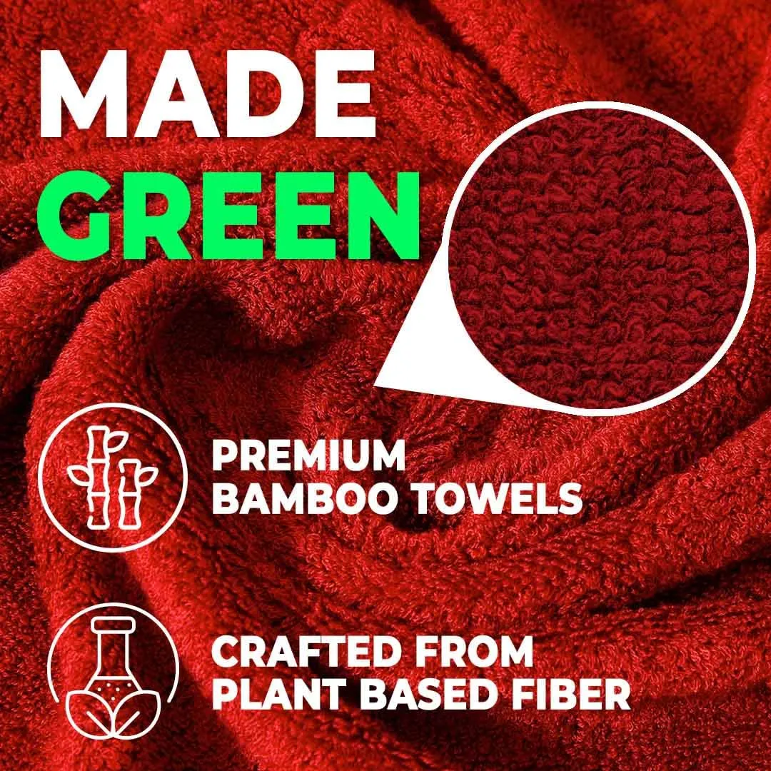 The Better Home Bamboo Bath Towel for Men & Women | 450GSM Bamboo Towel | Ultra Soft, Hyper Absorbent & Anti Odour Bathing Towel | 27x54 inches (Pack of 1, Red)