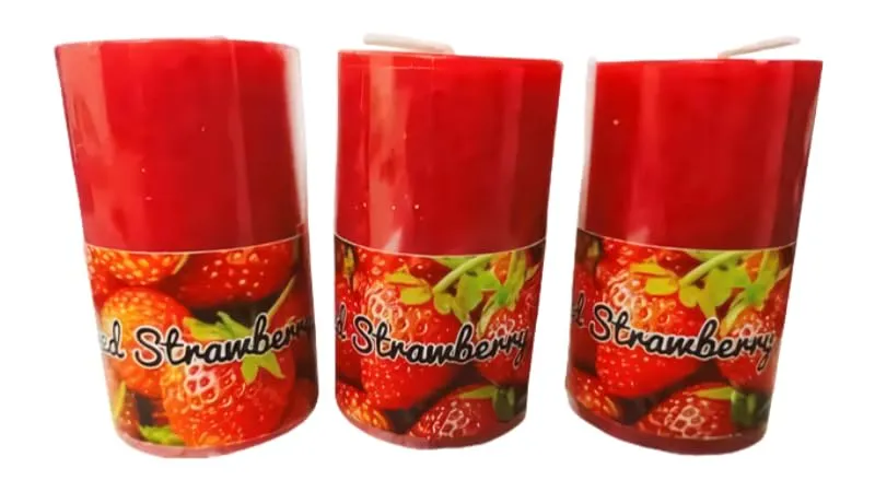 The Decor Affair Set of 3 Premium Red Colour Pillar Candles Gift Set | Long-Lasting Red Pillar Candles for an Enchanting Home | Luxurious Red Pillar Candle Gift Set for Home Enhancement.